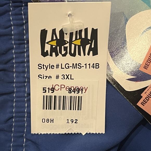 NEW Laguna Sport Swim Trunks Board Shorts Blue Mens Size 3XL Pockets Mesh Lined - Picture 5 of 14